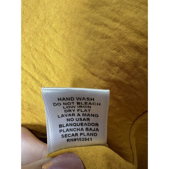 MISIA Puff Sleeve Front Knot Pullover Top Women's Size Medium Mustard - Picture 8 of 8